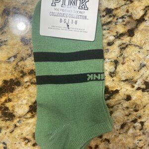 PINK Victoria's Secret Green and Black Crew Socks. Brand New
